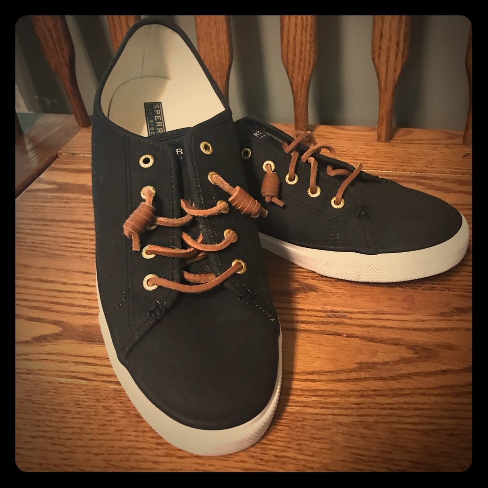 Sperry Topsider Black Sneakers, 11M Women’s